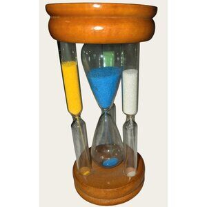 Vintage Wooden 3-Minute Sand Timer With Colorful Sand For Home Decor & Office Us